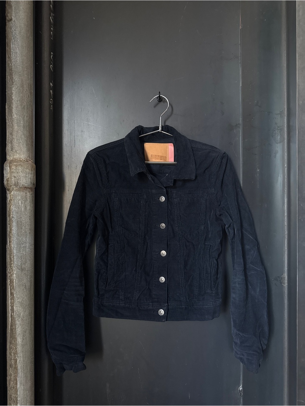 Acne Studios Navy Corduroy Button-Down Shirt Jacket